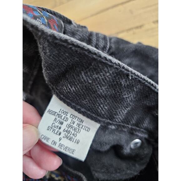 LEI Vintage Aztec Black Flare Boot Cut Denim Jeans Women's Size 9 Y2K - Picture 10 of 13